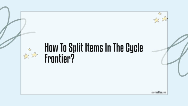 How To Split Items In The Cycle Frontier