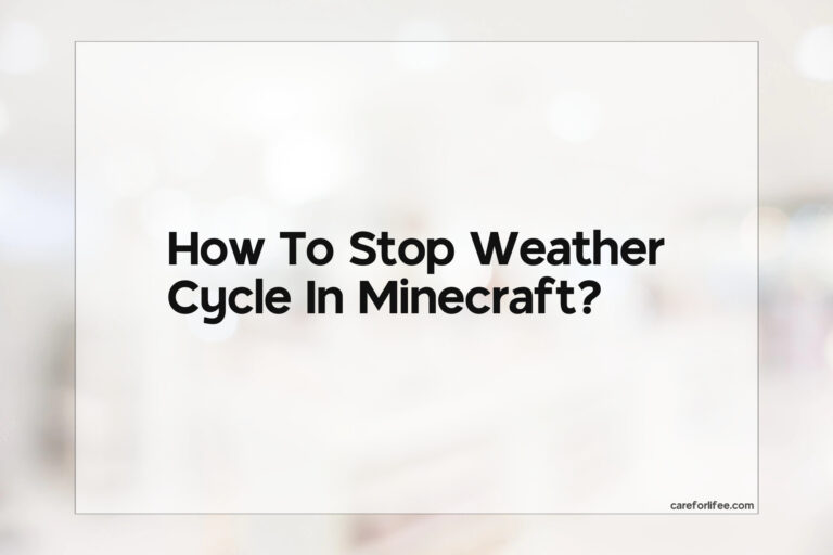 How To Stop Weather Cycle In Minecraft