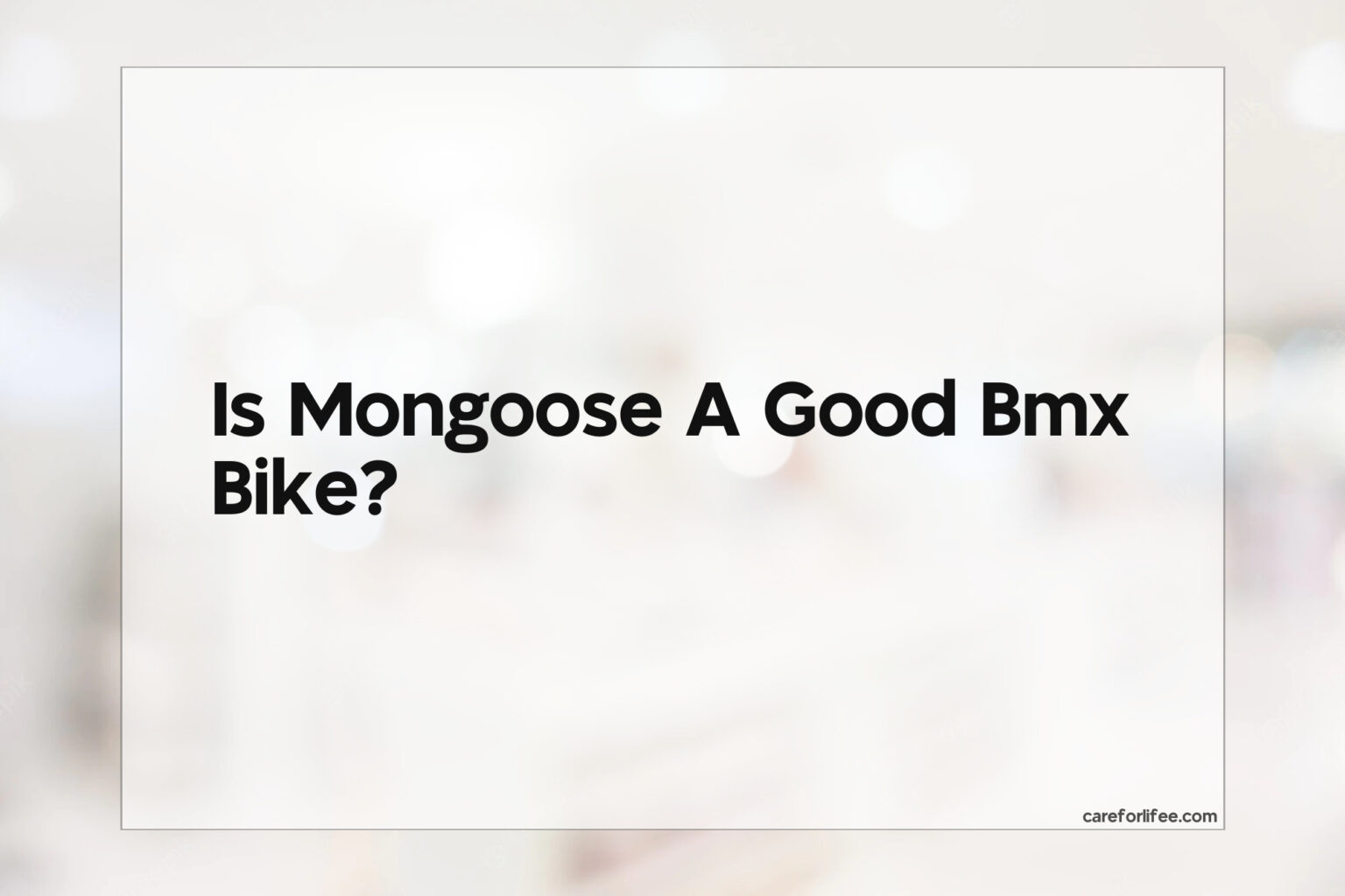 is mongoose a bmx bike