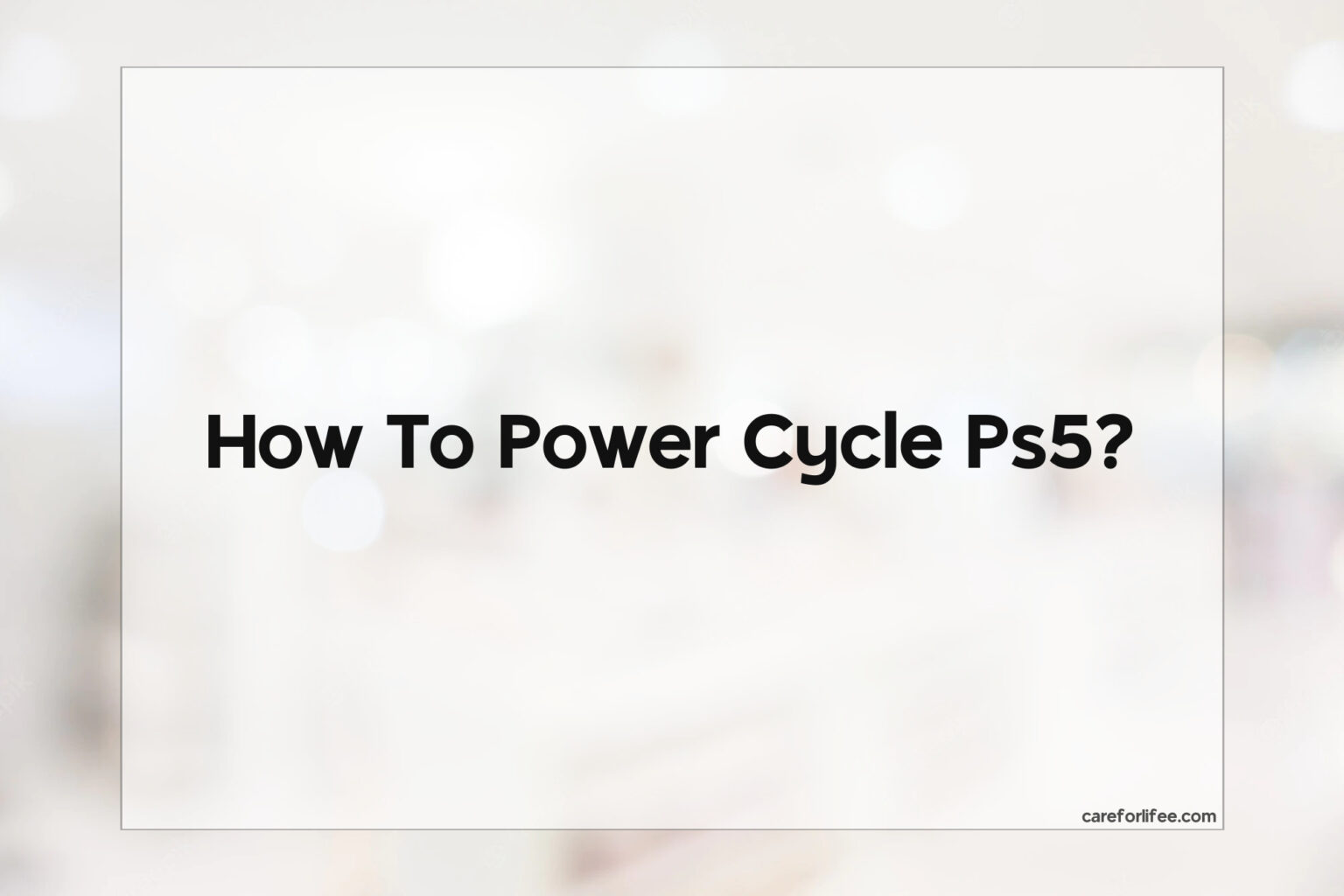 How To Power Cycle Ps5 2024