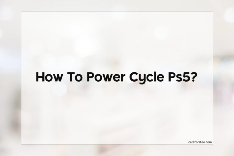 How To Power Cycle Ps5
